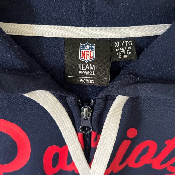 New England Patriots NFL Zip Up Hoodie XL Women’s Navy - Picture 3 of 5